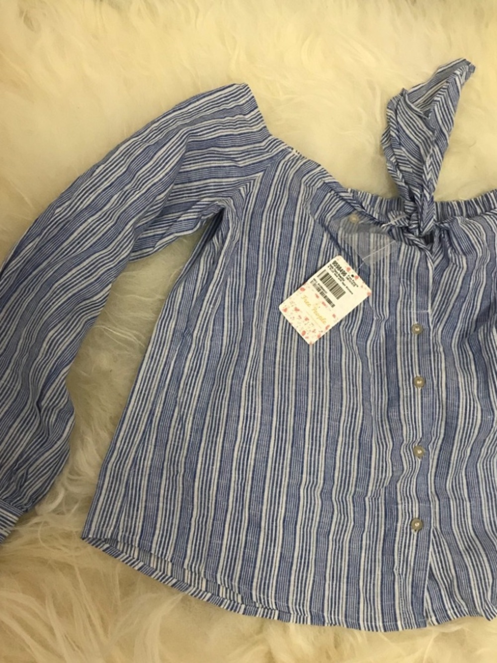 Free People Beautiful Off-the-Shoulder Shirt 0302 - Picture 4 of 6